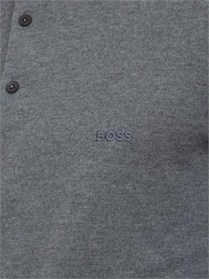 Polo maglia Boss uomo in lana vergine grigia in UOMO