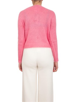 Maglia girocollo Aceto Max Mara in filato cardato di misto mohair rosa in DONNA