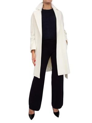 Maglia girocollo Aceto Max Mara in filato cardato di misto mohair blu in DONNA