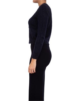 Maglia girocollo Aceto Max Mara in filato cardato di misto mohair blu in DONNA