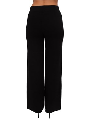 Pantaloni Marzia Max Mara in filato di viscosa punto tessuto nero in DONNA