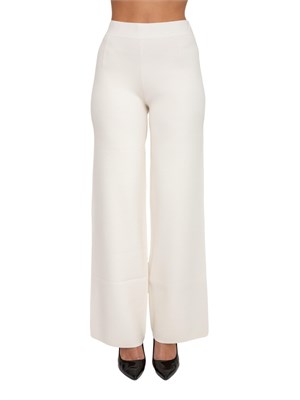 Pantaloni Marzia Max Mara in filato di viscosa punto tessuto bianco in DONNA