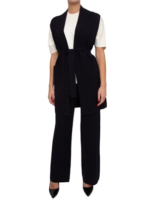 Pantaloni Marzia Max Mara in filato di viscosa punto tessuto blu in DONNA