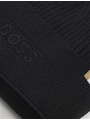 Berretto Boss uomo in misto lana nero in UOMO
