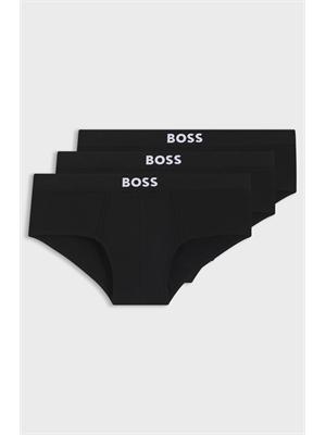 Set 3 slip neri Boss uomo in cotone elasticizzato in UOMO
