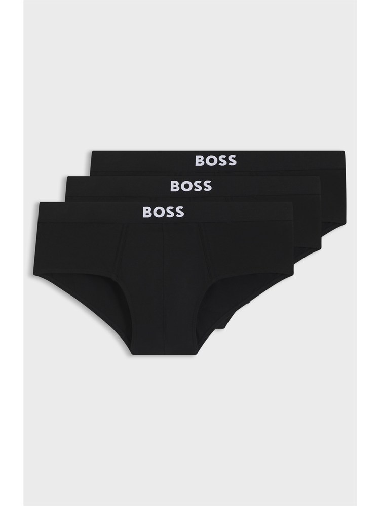 Set 3 slip neri Boss uomo in cotone elasticizzato