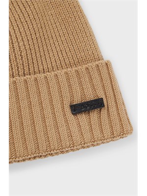 Berretto Boss uomo in lana vergine cammello in UOMO