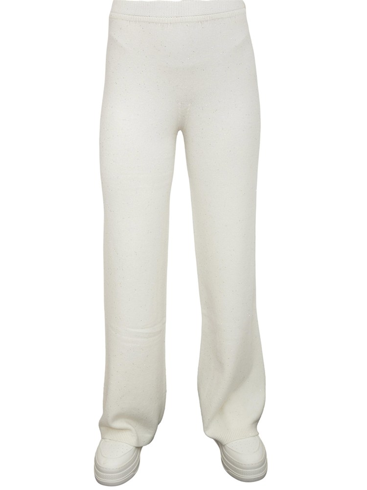 Pantalone palazzo Hinnominate donna in misto viscosa panna con paillettes