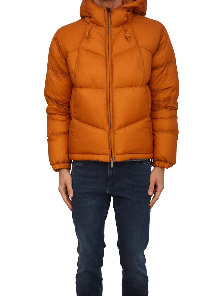 Giubbino uomo K-Way con cappuccio in tessuto tecnico arancione