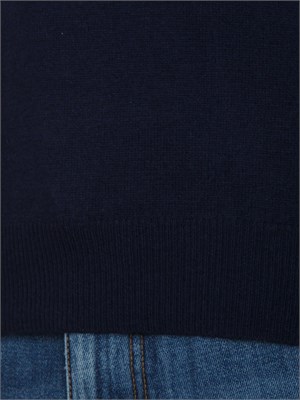 Maglia girocollo Corneliani in lana e cashmere blu in UOMO