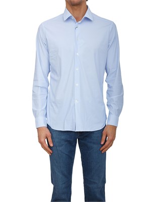 Camicia Corneliani in tessuto azzurro con microfantasia in UOMO