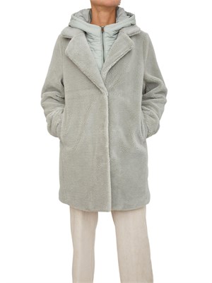 Cappotto teddy Kocca modello Damasco acquamarina in DONNA