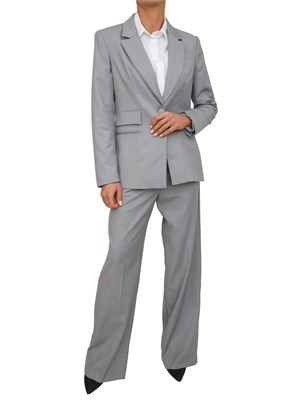 Pantaloni Francisco Kocca in misto viscosa grigia in DONNA