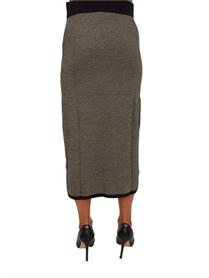 Gonna Erada Kocca in maglia lurex a righe nera e tortora in DONNA