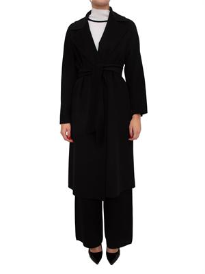 Cappotto midi Cles Max Mara in doppio drap di lana nero in DONNA