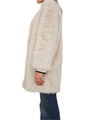 Pelliccia midi Eros Max Mara in tessuto effetto faux fur avorio in DONNA