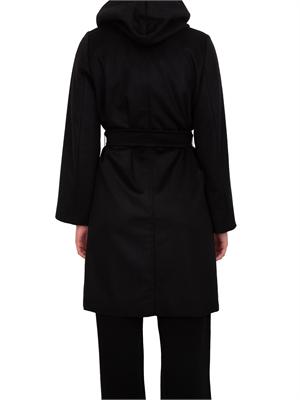 Cappotto midi Newmang Max Mara in pura lana nera in DONNA