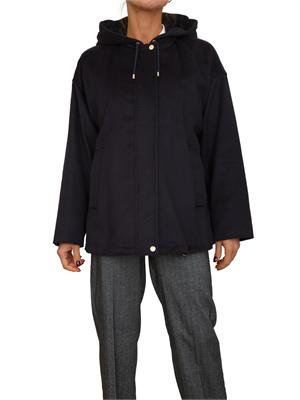 Giaccone  Derris Max Mara in lana blu e piumino interno leggero e rimovibile in DONNA