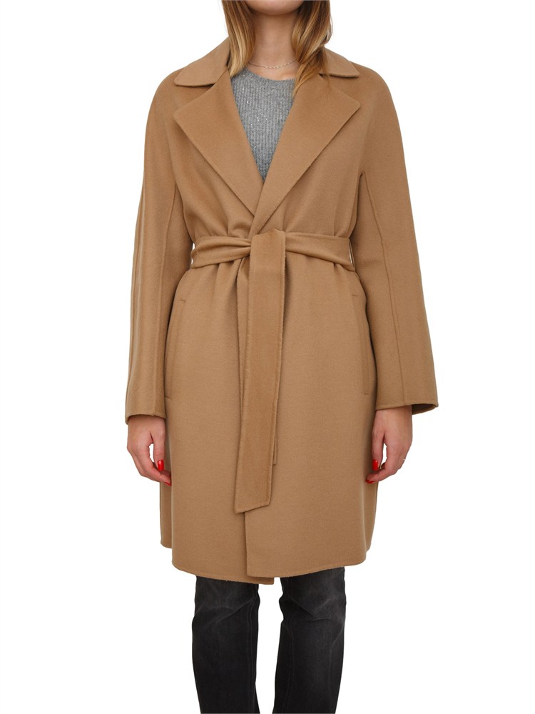 Cappotto Ajaccio Max Mara in lana, seta e cashmere cammello