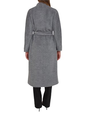 Cappotto Ferito di Max Mara in lana e alpaca effetto furry grigio in DONNA