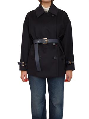 Cappotto doppiopetto Pausa di Max Mara in lana blu in DONNA