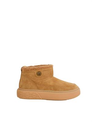 Stivali Yoko 22 Pinko in pelle scamosciata cammello in DONNA