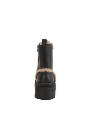 Stivali Pinko Mia 18 in pelle nera con ecopelliccia Aspen in DONNA