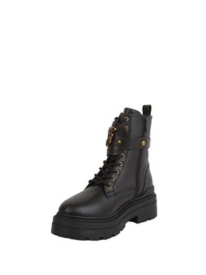 Stivali anfibi stringati Pinko Mia 07 in pelle nera in DONNA
