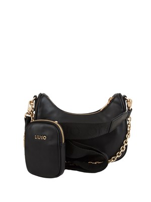 Borsa Liu Jo in ecopelle nera con pouch portaoggetti in DONNA