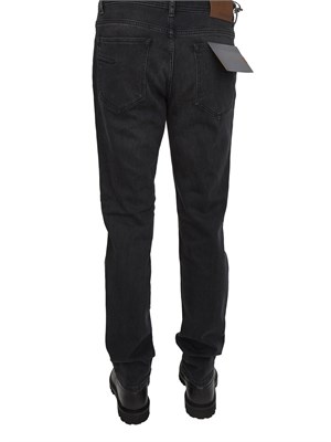 Jeans Corneliani in denim di cotone nero in UOMO