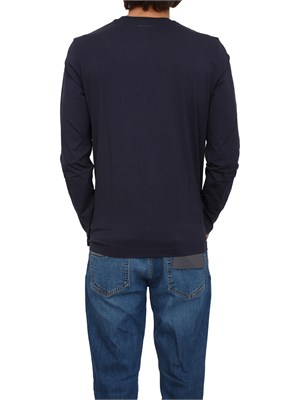 T-shirt uomo Corneliani in cotone blu in UOMO