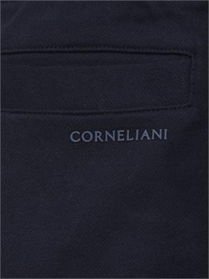 Pantalone tuta Corneliani in misto cotone blu in UOMO
