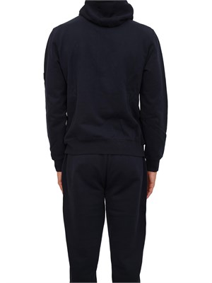 Felpa Corneliani in misto cotone blu con zip e cappuccio in UOMO