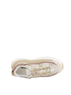 Sneakers Moon247 Xlace Moon Boot in pelle e tessuto beige in DONNA