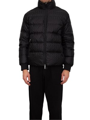 Giubbino uomo Armani Exchange in nylon nero e logo jacquard all over in UOMO