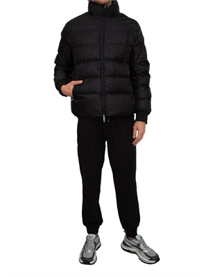 Giubbino uomo Armani Exchange in nylon nero e logo jacquard all over in UOMO