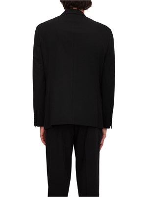 Giacca doppiopetto Armani Exchange in misto lana e viscosa nera in UOMO