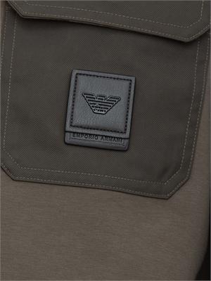 Felpa girocollo uomo Emporio Armani in double jersey verde in UOMO