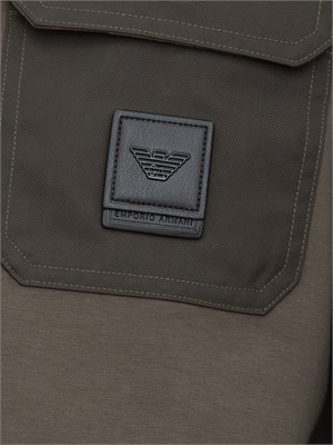 Felpa girocollo uomo Emporio Armani in double jersey verde in UOMO