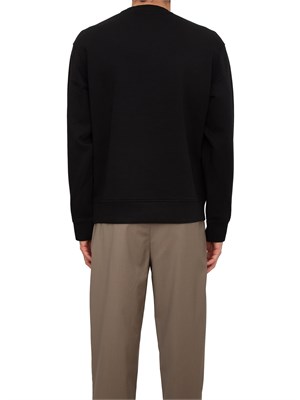 Felpa girocollo uomo Emporio Armani in double jersey nero in UOMO