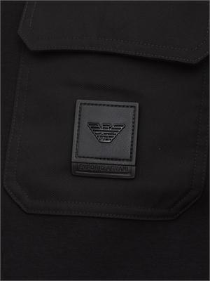 Felpa girocollo uomo Emporio Armani in double jersey nero in UOMO