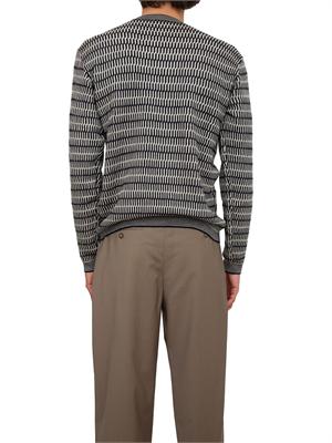 Maglia uomo Emporio Armani in pura lana vergine beige e blu in UOMO