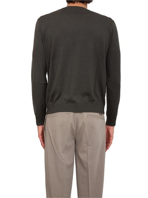 Maglia girocollo Emporio Armani in pura lana vergine verde in UOMO