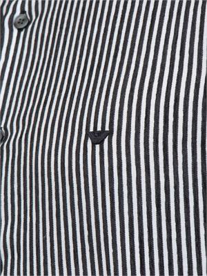 Camicia uomo Emporio Armani in misto cotone a righe blu in UOMO