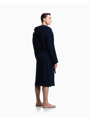 Accappatoio Emporio Armani in spugna blu in UOMO