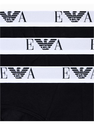 Pack 3 slip Emporio Armani in cotone stretch nero in UOMO