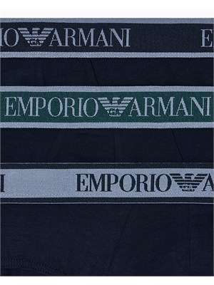 Pack 3 slip Emporio Armani in cotone stretch blu in UOMO