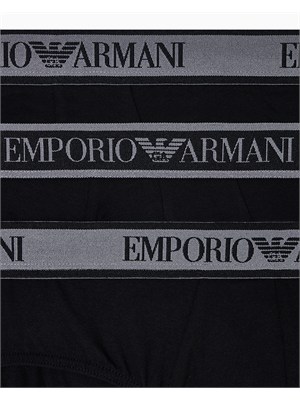 Pack 3 slip Emporio Armani in cotone stretch nero in UOMO