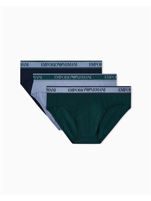 Pack 3 slip Emporio Armani in cotone stretch multicolor in UOMO