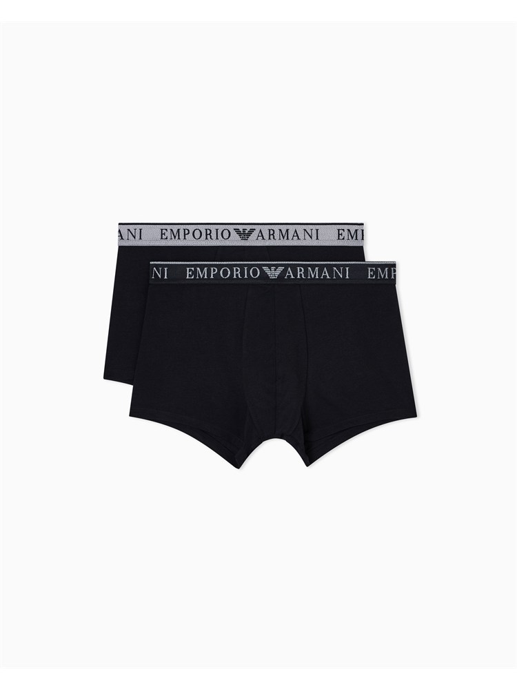 Pack 2 boxer Emporio Armani in cotone stretch nero